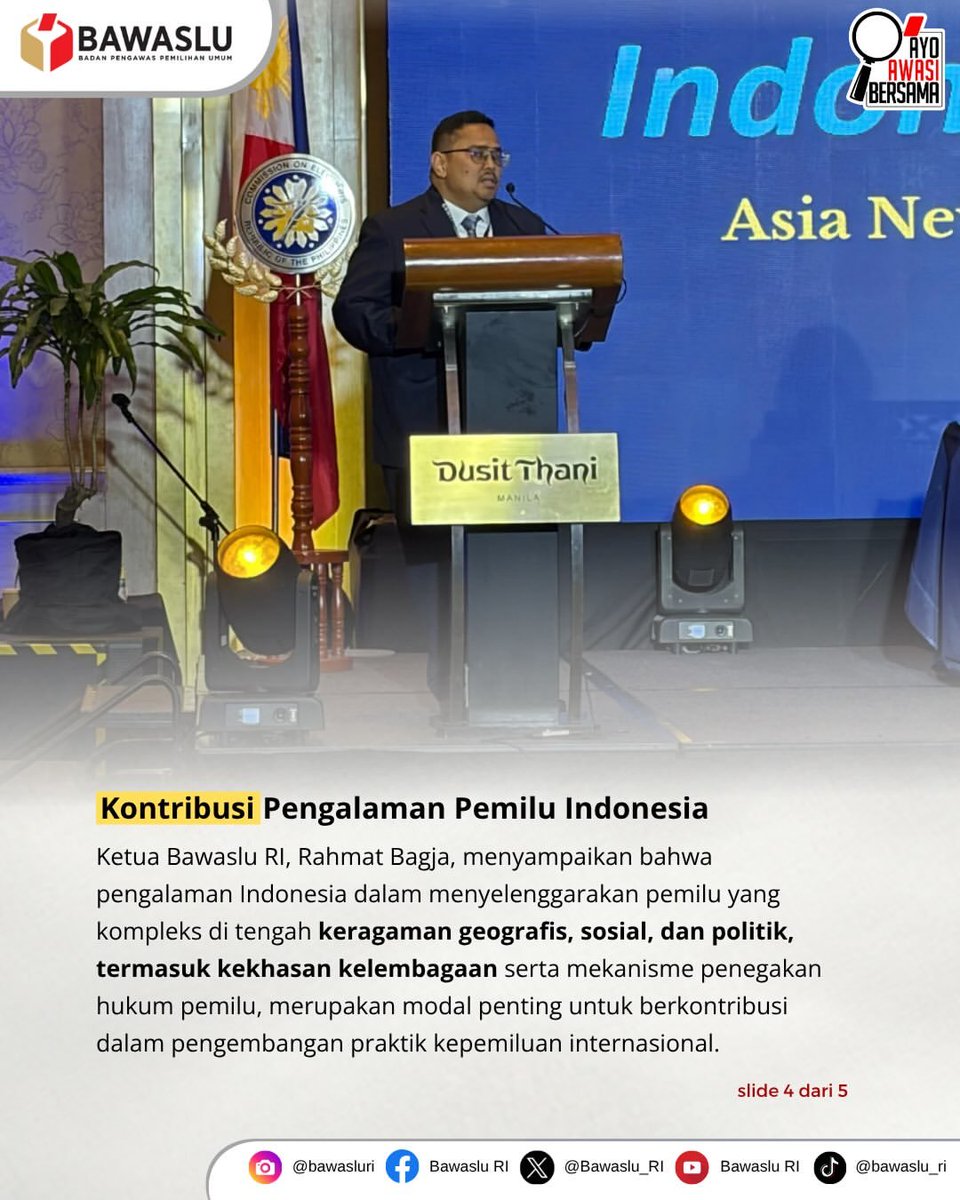bawaslukotacrb's tweet photo. Bawaslu terpilih sebagai salah satu Executive Board A-WEB ✨

Apa itu A-WEB dan bagaimana perannya dalam meningkatkan kualitas demokrasi global? Serta bagaimana kontribusi pengalaman pemilu Indonesia?

Yuk, simak unggahan ini dan temukan jawabannya 😉✊🏻

#AWEB
#WorldElection https://t.co/ElkTV5uxJP