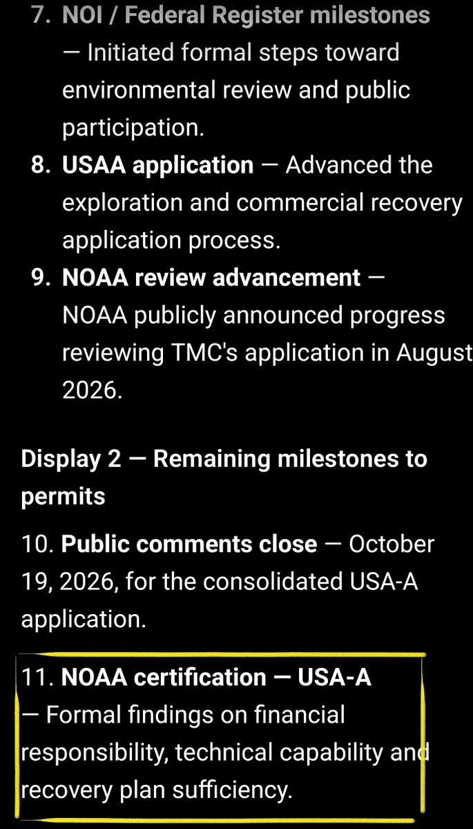 figgy1million's tweet photo. $TMC 🧑🏻‍🚀🚀🗽
 "Next up is NOAA’s certification determination, a major milestone assessing our recovery plan and technical capabilities. If certified, the application advances to environmental review, with further public input." https://t.co/PEDRzcS2NX