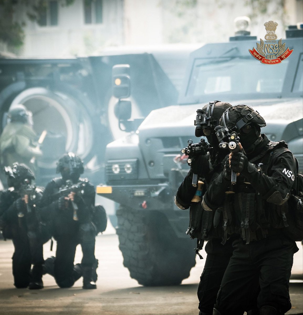 AmitShah's tweet photo. Raising Day greetings to the warriors of the National Security Guard.

The @nsgblackcats has blown up every terror threat to India with the fury of the storms and guarded the nation with steely courage, flawless professionalism and valiant sacrifices. Salute to the martyrs of the force.