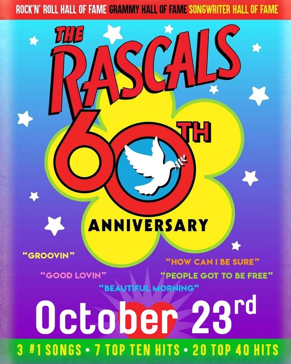 TheSoCalSound's tweet photo. 🧡 The Rascals play at The Coach House in San Juan Capistrano on October 23! Tickets are on sale now at https://t.co/ELTnyvpoli

#giveaway #thesocalsound #livemusic #concerts #therascals https://t.co/eFW8sdagZd