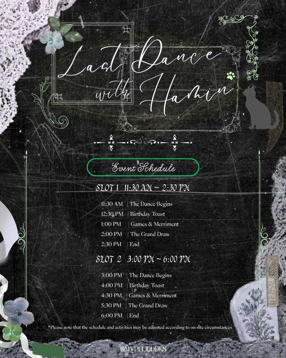 MYPlliDduks's tweet photo. A special dance is waiting to unfold…

Before registration opens, take a look at our event schedule and guidelines below!

#LastDanceWithHamin https://t.co/fFINJsdpKi