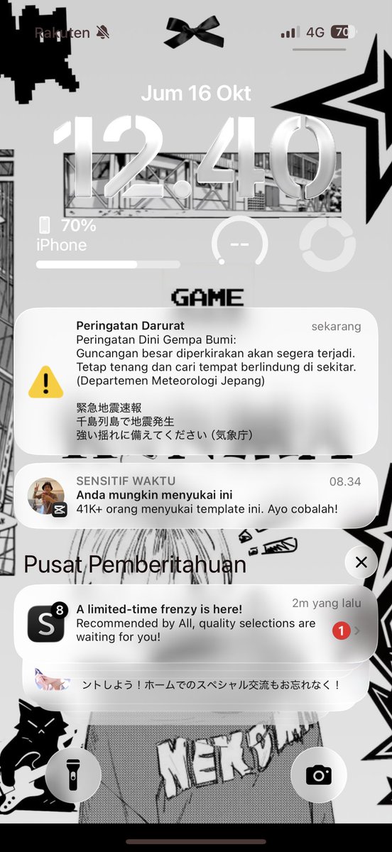 kennmiaww's tweet photo. kaget banget njir lagi enak enak makan purin tiba-tiba ada peringatan gempa https://t.co/BUHGfQviWf