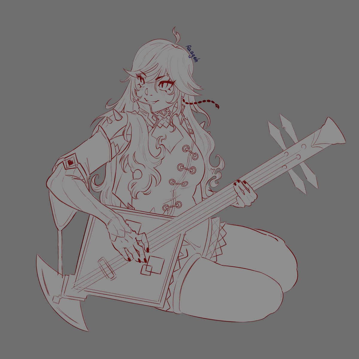 Raageh__'s tweet photo. Super rushed drawing but HAPPY BIRTHDAY XINYAN!!!

I can't even begin to express how much she means to me. She's so brave and strong, I hope I can be like her some day. 
I've never doodled her with her down so this was the perfect opportunity!

#Xinyan #GenshinImpactㅤ https://t.co/ZvrA97bxNi