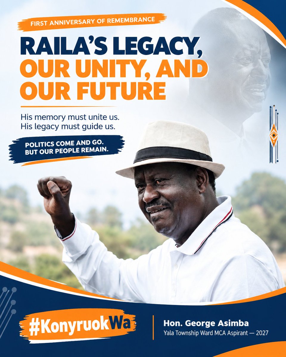 HonGeorgeAsimba's tweet photo. RAILA’S LEGACY, OUR UNITY, AND OUR FUTURE

On 2 October, I joined my people of Yala Township Ward for a candle lighting ceremony in honour of Raila Amollo Odinga—Baba, the people’s president. What followed left me deeply troubled. 

#KonyruokWa https://t.co/wurkDcA6gs