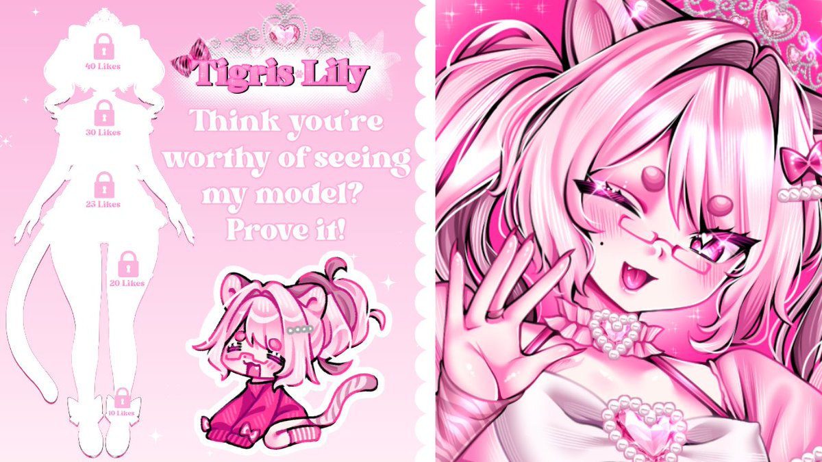 TigrisLily's tweet photo. Attention, servants~!! 🩷
My model art has been completed by my royal painter, if you wanna see it early, you need to give me your praise~! 🌺🥄 https://t.co/bealFTK42Y