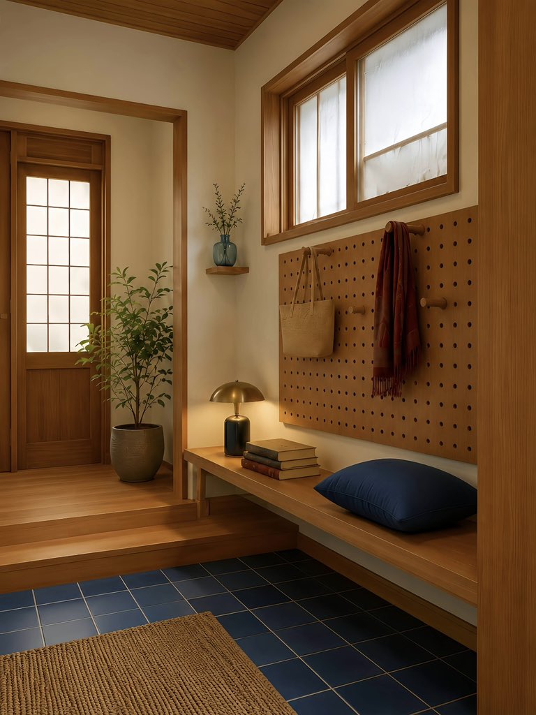 Harukasoraaa's tweet photo. Japanese wood style, totally obsessed with these blue tiles the moment I walked in! https://t.co/qWJHeQdbFC