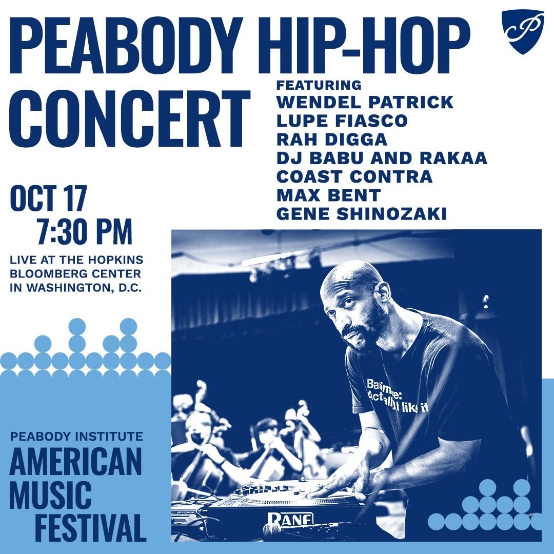 ras_austinwife's tweet photo. repost from @wendelpatrickofficialmusic 1 week from today. October 17. Peabody Conservatory of Music presents a night of Hip-Hop featuring Peabody Faculty members @djbabuforeal , @maxmakesmusicnow, @therealrahdigga, @lupefiasco, and @wendelpatrickofficialmusic along with special guests @ras_austin, @tajaustin and @rioloz of @coastcontra, @therealrakaa of @dilatedpeoples, and World Champion beatboxer @gene.shinozaki. 💫 @jhubloombergctr

#DaRealSide 
#RealHipHop 
#ForTheCulture 
#ForThePeople 🔥🎧