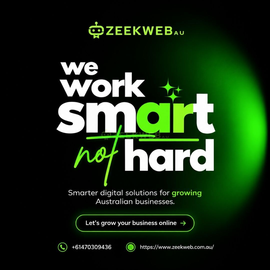 zeekwebau's tweet photo. 🚨 Work Hard, Not Smarter. ZeekWeb Australia - Smarter Growth!

ZeekWeb Australia helps businesses build their digital presence and achieve long-term success. 

https://t.co/nDT6SBdn8E 

#ZeekWebAU #WorkSmartNotHard #BrisbaneBusiness #DigitalMarketingBrisbane #AIAutomation https://t.co/OHlXx1p1Fy