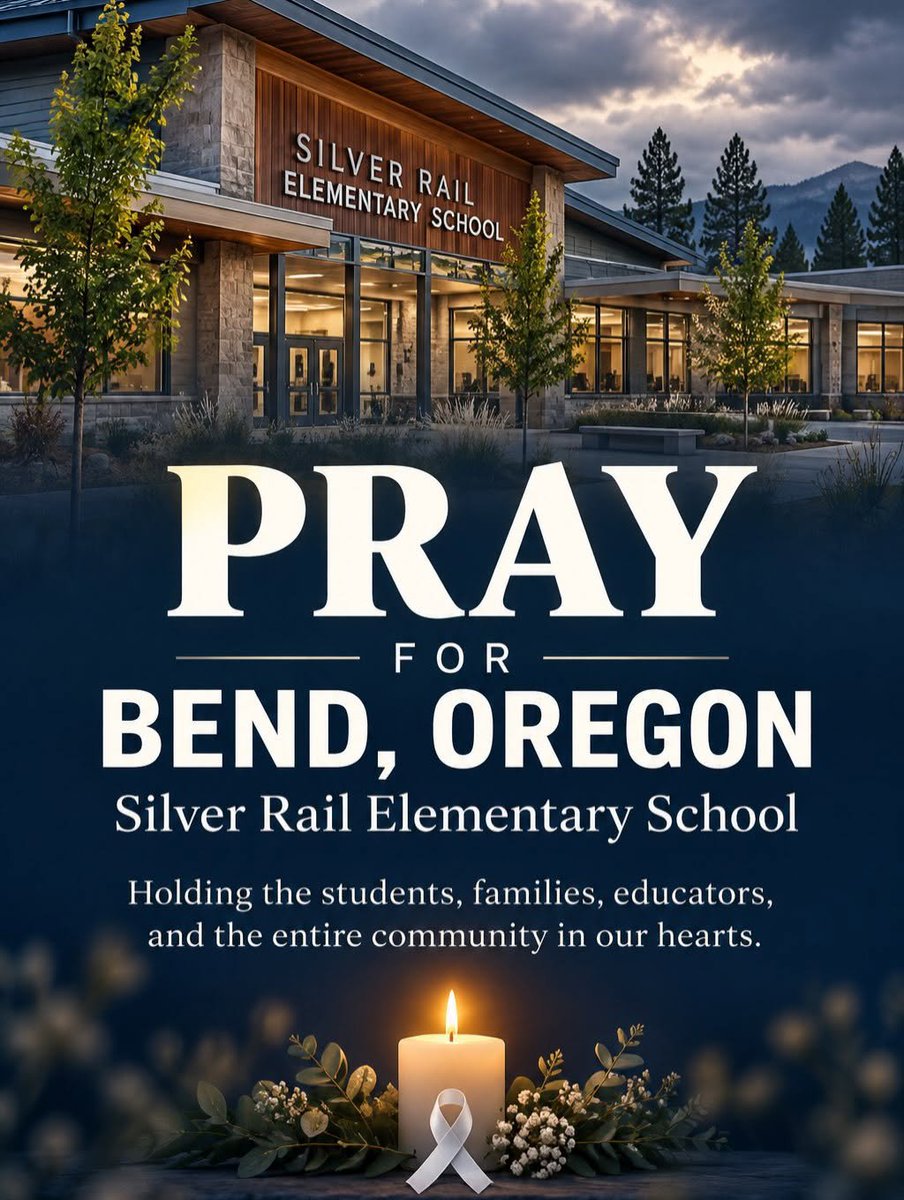 MMyrick29's tweet photo. Join my socials in honor of the Shooting yesterday in the City of Bend, OR killing at least the following YOs: 5, 7, 8 + 11, along with teacher. My thoughts &amp; prayers are with everyone in one American Community during this tough &amp; difficult time. #PrayforBend 🙏 📸: @silverrailES https://t.co/H3Az4mfmbG