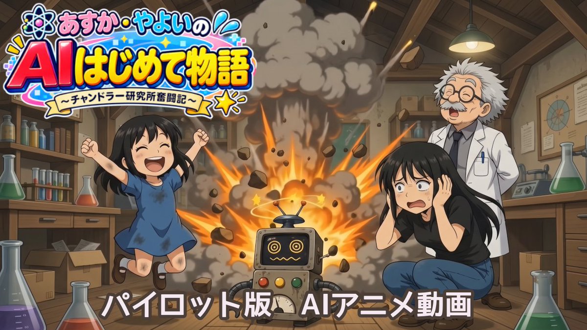 あすか・やよいのAIはじめて物語――パイロット版をYouTube公開（Xの投稿サムネイル）