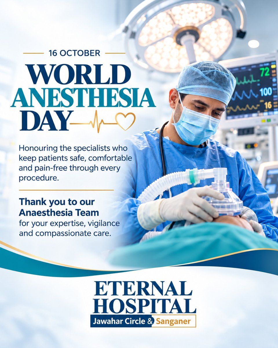 eternalheart_j's tweet photo. 🌟 Happy World Anaesthesia Day!

A heartfelt thank you to our Anaesthesia Team for keeping our patients safe and comfortable with your care and dedication. 💙

Warm wishes to the entire team at Eternal Hospital!

#WorldAnaesthesiaDay #AnaesthesiaTeam  #EternalHospital https://t.co/AHWLfZAaFr