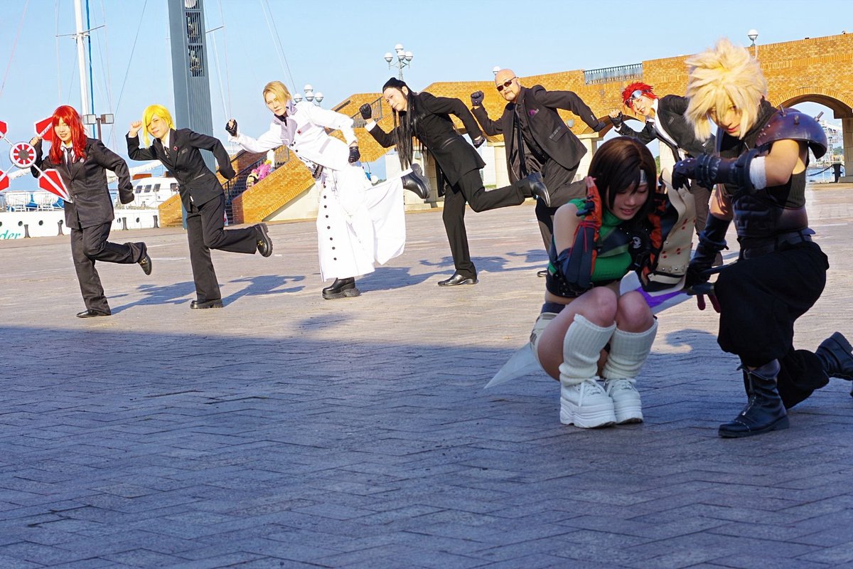 nyanyanyant2999's tweet photo. ⚠️コスプレ/cosplay
リクエストがあったのでw
雲外蒼天撮影中の…オフショ？
いや、オフショにしては真剣w
真剣に遊ぶ我ら神羅電気動力株式会社⚡️

#富士コス
#FF7 https://t.co/rCGwkoeZii