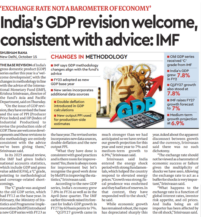 Pe4seve9ra5ceup's tweet photo. India's GDP revision welcome, consistent with advice: IMF https://t.co/HvrvHfGhbs