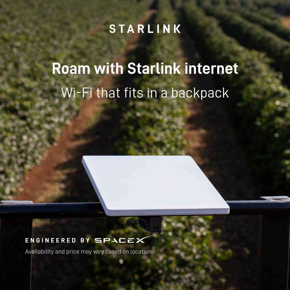 Starlink's tweet photo. Access high-speed internet on the go with Starlink. Equipped with a built-in Wi-Fi router, Starlink Mini is ideal for travel, camping, boating, remote work &amp; more.

Order online in minutes.