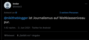 NikithebIocker's tweet photo. @Hippy15405085 Dir ist schon klar, das dass "mediale Schlachtschiff" Niklas Lotz die Impfpflicht verhindert hat, und einige Wahlekämpfe erfolgreich geschlagen hat, und Niklas Lotz ist einfach "Journalismus auf Weltklasseniveau pur"? https://t.co/OMlvNA8hYW