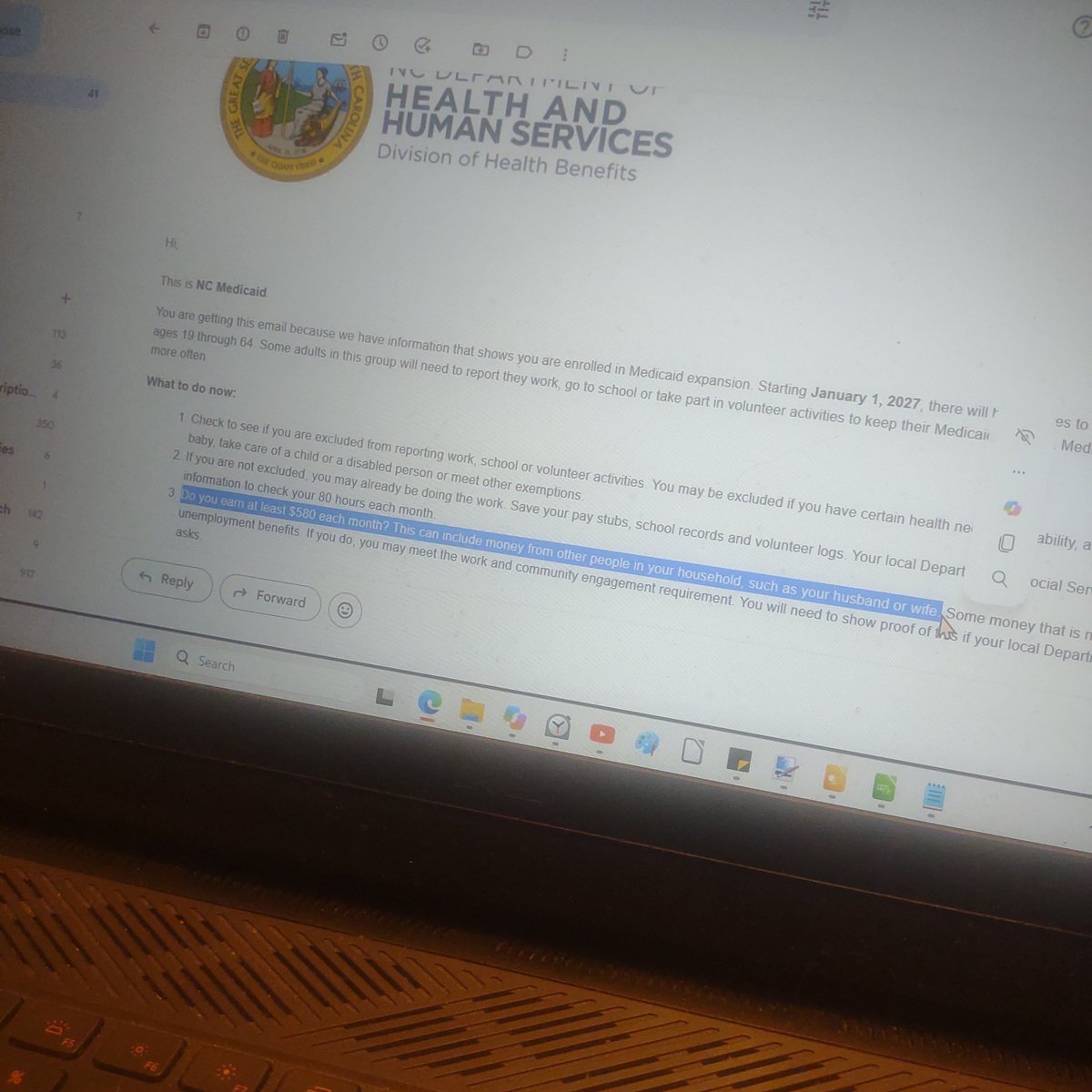 Kordon4Liberty's tweet photo. Call me heartless,
but wow,
I do not believe you should be able to give a spouse 580 dollars each month and that fulfill the NC Medicaid income requirement. All that proves is that you own at least 580 dollars between the two of you.
#NCPol, We need to audit NC DHHS. https://t.co/VrViprKFMI