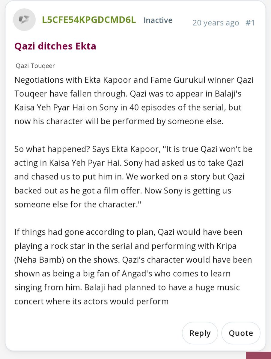 qaziofficialfc's tweet photo. I sincerely hope Ekta Kapoor sees Qazi’s message and understands that he never ditched her. He was already bound by a movie contract and had informed her production head, Anupama, about it. This appears to be a genuine misunderstanding, not a deliberate choice to walk away.

I hope the truth comes to light and this misunderstanding is finally cleared.

@ektaravikapoor @Banijayasia @EndemolShineIND
#QaziTouqeer #QaziKeRockstars #BiggBoss20