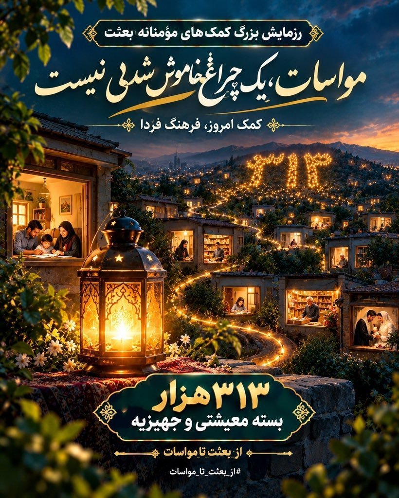 mamantaherej's tweet photo. توجه به مقوله‌یِ ازدواجِ آسان، سرمایه‌گذاریِ راهبردی در امنیتِ روانیِ جامعه است. رزمایش «بعثت» با اهداء جهیزیه به زوج‌هایِ جوان، بنیانِ خانواده‌ها را از گزندِ نوساناتِ اقتصادی مصون می‌دارد.  
#از_بعثت_تا_مواسات https://t.co/WFoURVIfN6