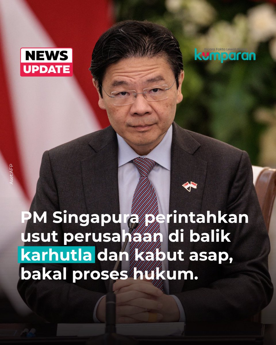 kumparan's tweet photo. Singapura siap mengambil tindakan hukum terhadap perusahaan yang diduga bertanggung jawab atas kebakaran hutan dan lahan (karhutla) di Indonesia yang memperparah kabut asap lintas negara. 

Perdana Menteri Singapura Lawrence Wong mengatakan, pemerintahnya tengah menelusuri perusahaan yang mungkin menjadi penyebab kebakaran tersebut. Singapura juga membuka peluang untuk mengambil tindakan berdasarkan Transboundary Haze Pollution Act serta menjajaki langkah bersama dengan negara lain.

Aturan yang berlaku sejak September 2014 itu memungkinkan Singapura menindak perusahaan yang menyebabkan atau berkontribusi terhadap pencemaran kabut asap di negaranya, meski aktivitas perusahaan berlangsung di luar wilayah Singapura.

Wong menyebut, kabut asap diperparah oleh periode kering yang berkepanjangan. Singapura juga telah menawarkan bantuan kepada Indonesia untuk menangani karhutla.

📸: Dok. AFP.

Baca selengkapnya dengan klik link di bio. Cari tahu berita update lainnya dengan download aplikasi kumparan di App Store atau Google Play. 

📝: newsupdate | update | news | oneliner | R051 | E164

#bicarafaktalewatberita #kumparan