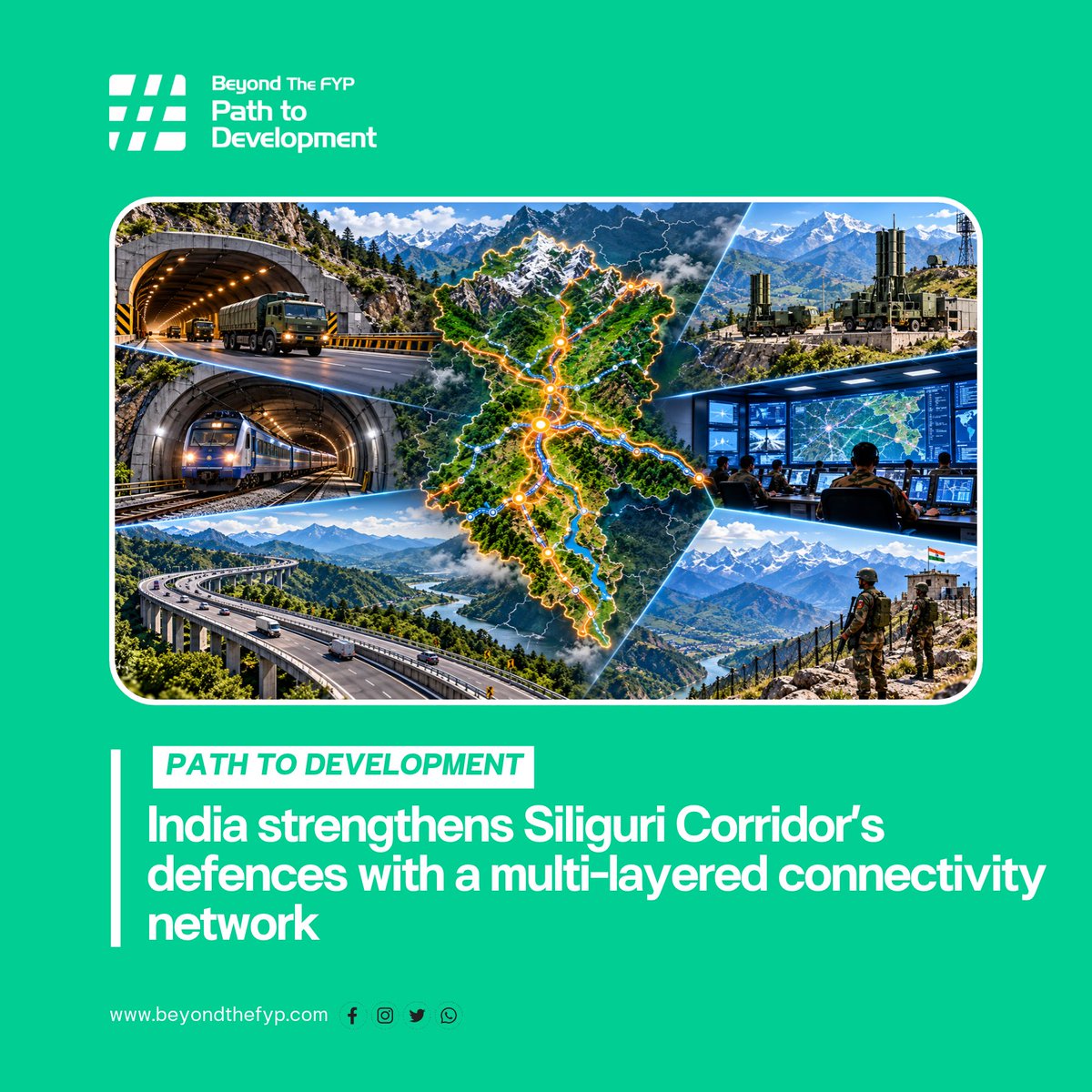 BeyondTheFyp's tweet photo. India strengthens Siliguri Corridor’s defences with a multi-layered connectivity network
Read More : https://t.co/5Pn4YJ4kuN
#IndianRailways #StrategicInfrastructure #RailwayDevelopment #NationalSecurity #InfrastructureIndia #BeyondTheFYP https://t.co/dwpgJV0bqI