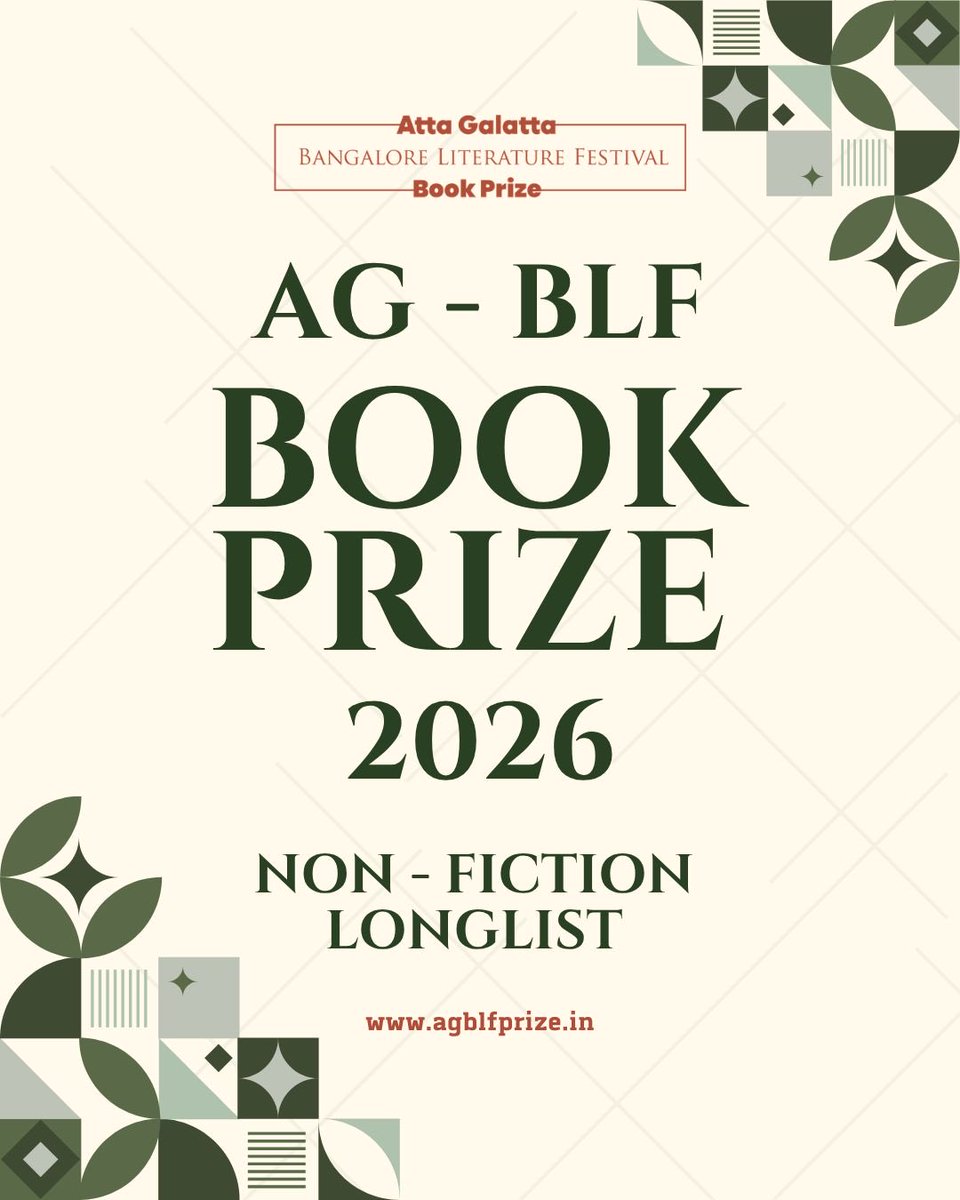 AttaGalatta's tweet photo. The Non-Fiction longlist for the AG-BLF Book Prize 2026 is here! Discover thought-provoking ideas &amp; real-life stories.

@caselchris1 @AdityaBhushan3 @vasudhendra7 @prettynous 
@HachetteIndia @seagullbooks @PenguinIndia @Rupa_Books @HarperCollinsIN @speakingtiger14 @BlrLitFest https://t.co/iyWOsmuFV0