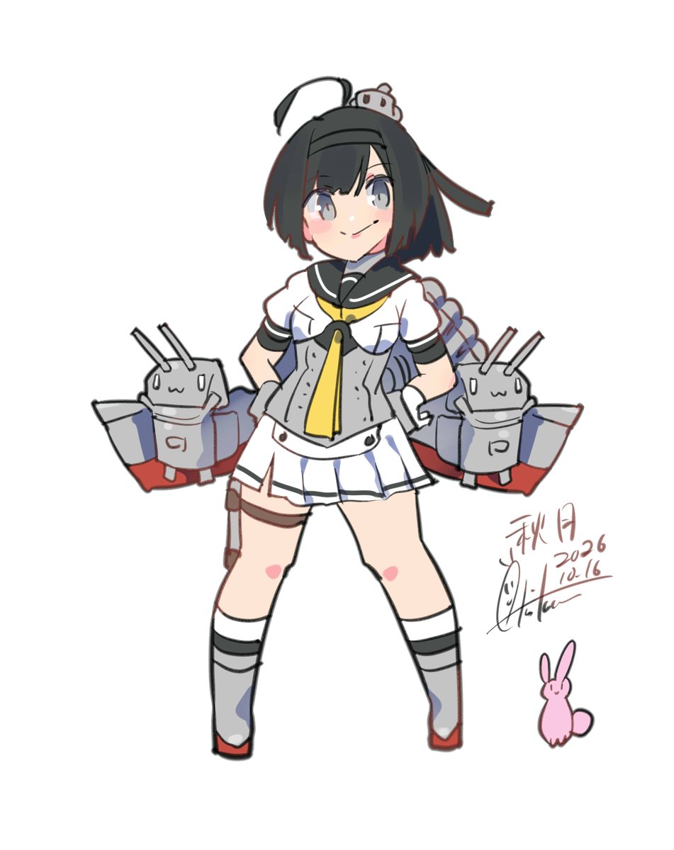 aki0107_inica's tweet photo. 秋月『艦隊をお守りします！』
#艦これ　#秋月
#艦これ版深夜の真剣お絵描き60分一本勝負
#艦これ版真剣お絵描き60分一本勝負_20261016 https://t.co/6YcnzEuTk5
