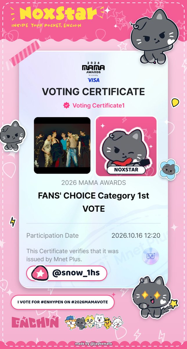 snow_1hs's tweet photo. Njinnn ayo semangat vote nya

I VOTE #ENHYPEN FOR #2026MAMAVOTE https://t.co/falrGYbx4J