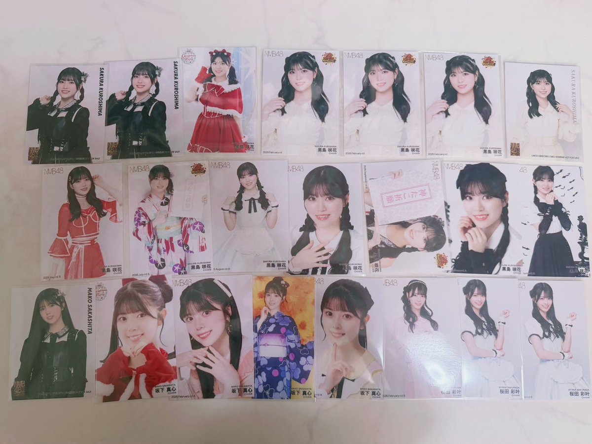 10ri_317's tweet photo. NMB NMB48 生写真 トレ トレード

【譲】
画像参照（塩月,新澤,泉,平山,池,黒島,坂下,桜田,龍本,福野,松岡）　
他メンバーは他ポストご覧ください。

【求】
松本 関連なんでも◎
中川（2026年June以降〜）

周年 17日or 18日 優先
難波直トレ / 郵送可📮

お気軽にお声掛けください。 https://t.co/Fywgn7FYr0