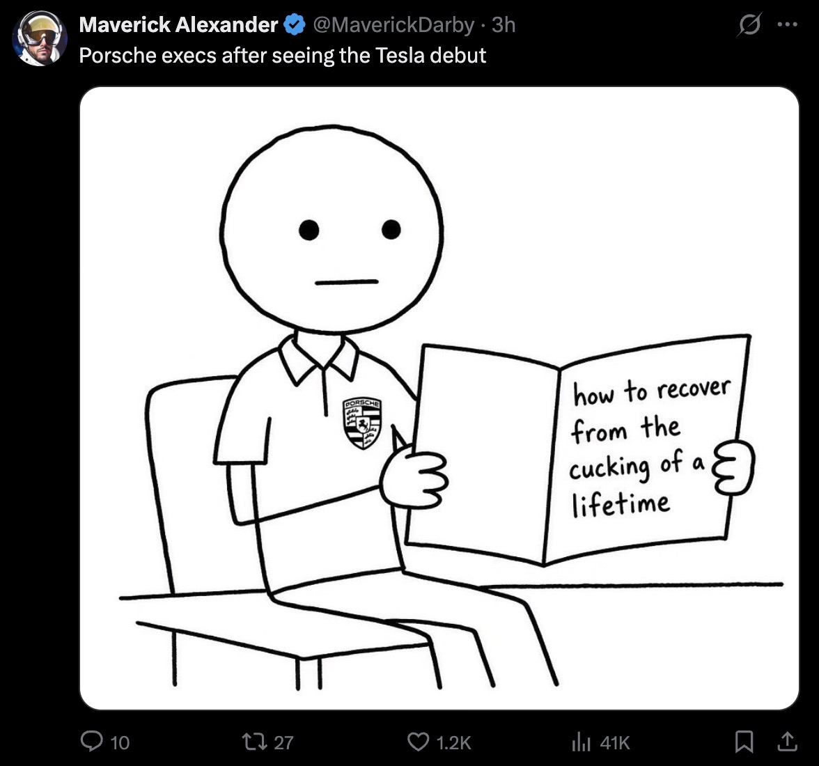 floriandarroman's tweet photo. worst timing ever for Porsche. https://t.co/fUJDM9Jhgr