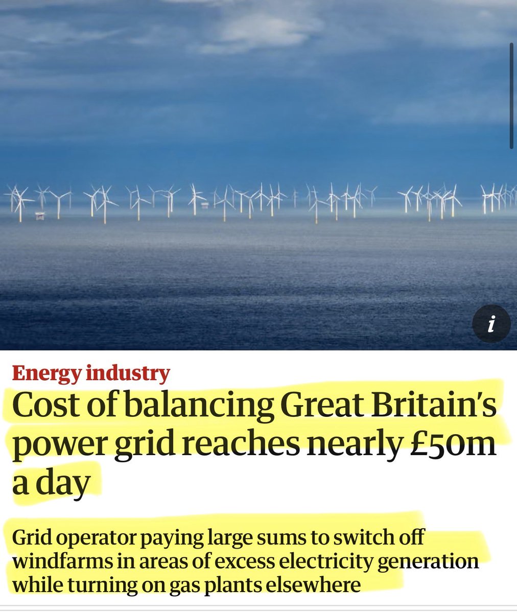 Artemisfornow's tweet photo. No seriously, someone needs to sort this mess out.

We’re paying to generate electricity, paying NOT to generate it, and paying AGAIN to replace it.

Actually we spent £505 MILLION in balancing costs in September alone! And the annual bill could reach £8 BILLION by 2030!

this is not the future of cheap energy 🤡