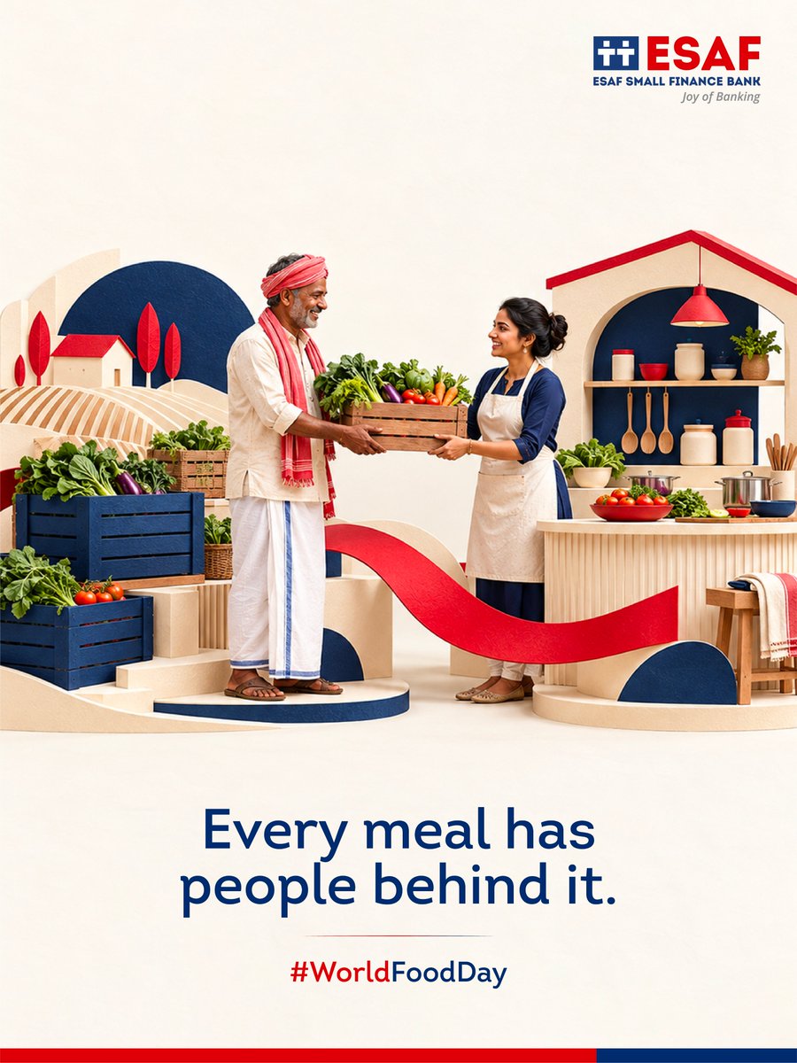 ESAFBank's tweet photo. Behind every meal is a story of hard work, dedication and care.

This World Food Day, let's celebrate the hands that grow, prepare and bring food to our tables.

#WorldFoodDay #ESAFBank https://t.co/KcXUkcW4L8