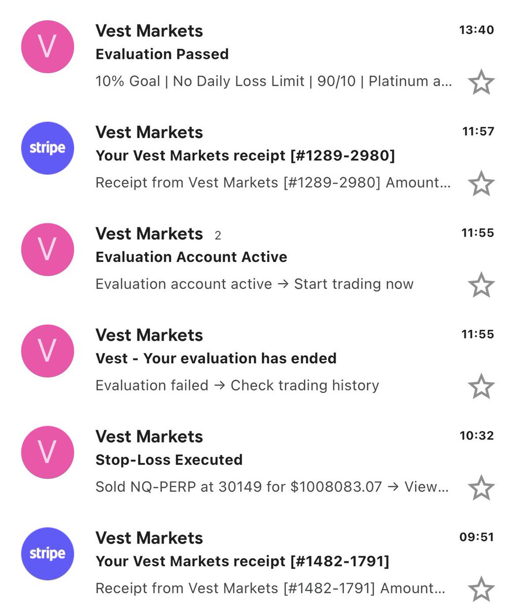 JadeJMA1's tweet photo. Second time’s the charm ! 

Bought 2 x 25k accounts.  One took a fat L this morning , so I decided to buy another and this one passed ! 

Now it’s time to make back what I spent and then move on to some profits 🔥🔥🔥

I used code SIV for these 2 and got 5% OFF each, thank you @SivakumarBMS 🔥