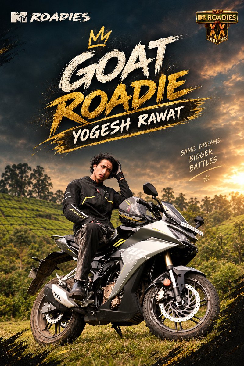 jigneshjoshi04's tweet photo. ☆ TAGLINE REVEAL ☆

GOAT ROADIE YOGESH RAWAT 

▪ Copy &amp; paste the tagline
▪ Do not use hashtags
▪ Do not use emojis
▪ Do not use media
▪ Do not change the spelling

#YogeshRawat #Yogeshians https://t.co/RMOcfRK4ZP