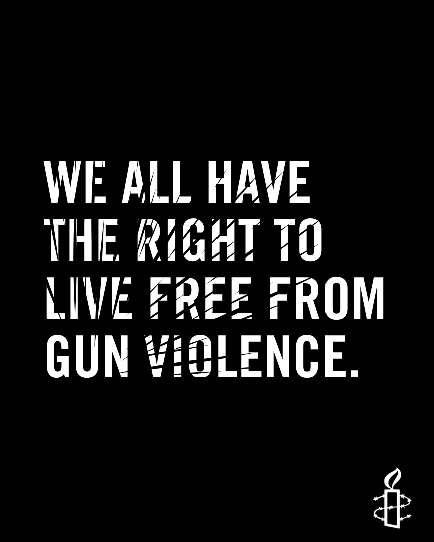 amnesty's tweet photo. More than 600 people die every day as a result of firearms violence, which is driven in part by easy access to firearms – whether legal or illegal.

Our human rights are not protected if our leaders fail to tackle and end the epidemic of gun violence and gun death 💔 https://t.co/oPCfsBIHPa