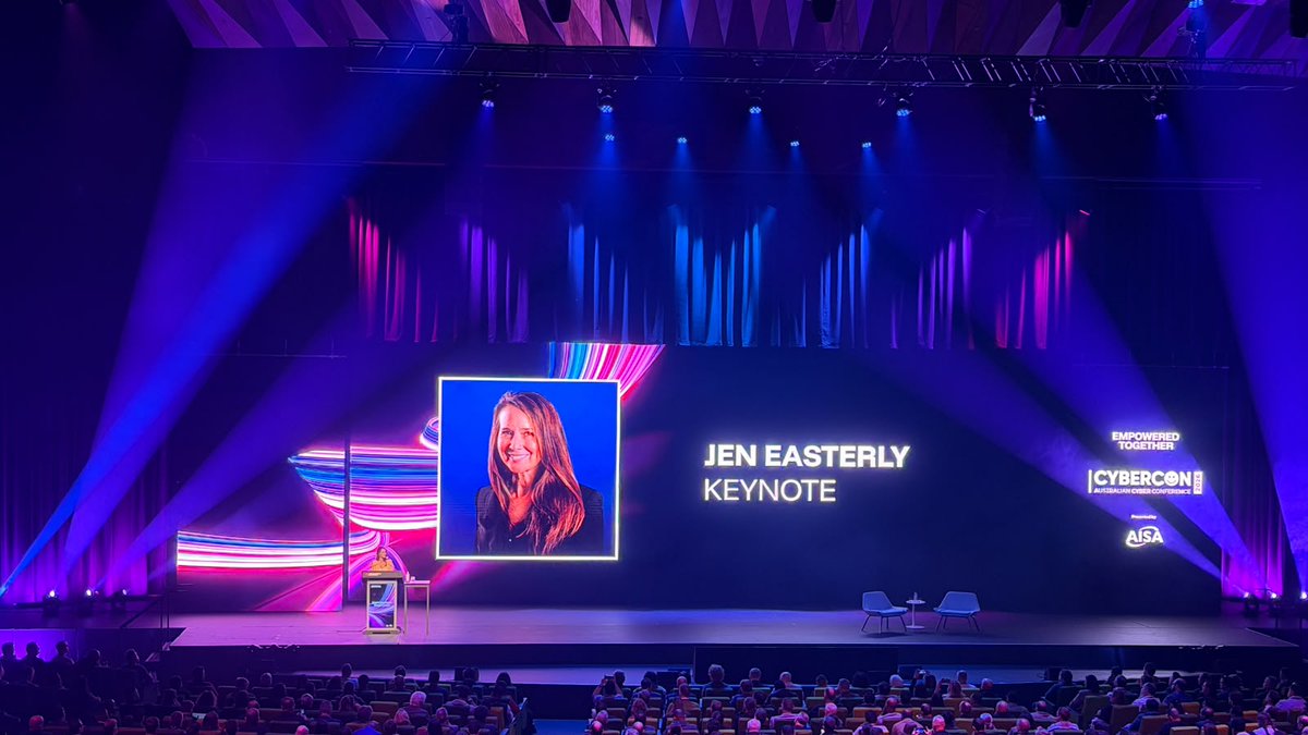 _atlato_'s tweet photo. Recapping Day 1 of Australian CyberCon 2026 with Jen Easterly’s keynote! 🎤🚀👏✨

One idea we’re taking away: security should be built into technology from the start, and we should demand it. 🔐🛡️💡

AI is opening up incredible possibilities 🤖🌟 and the choices we make now matter. Such a thoughtful session on building a safer digital future 🌏🔒 Plenty for us to think about! 💭🙌

📅 14 October 2026
📍Melbourne Convention & Exhibition Center

#Atlato #AustralianCyberCon2026 #Day1Recap #CyberSecurity #AustralianCyberConference #AI #Melbourne