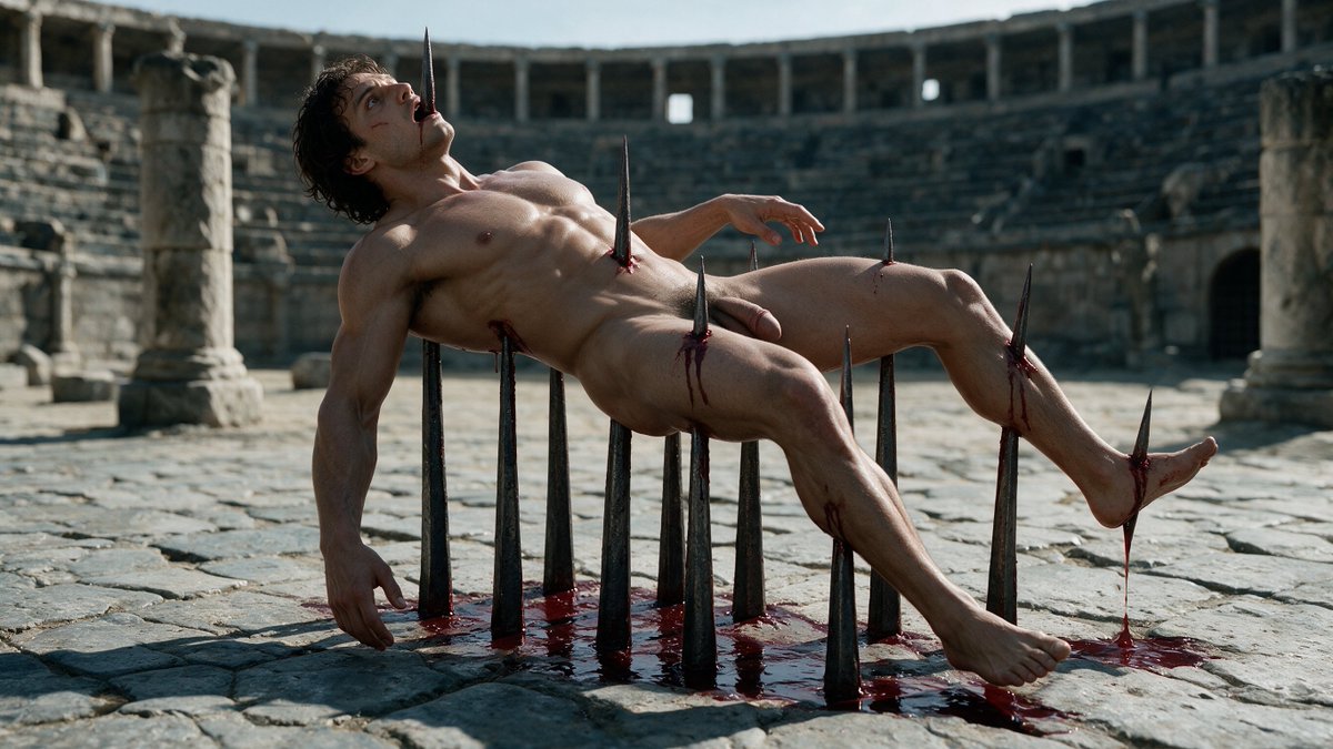 CrackTheGuys's tweet photo. #R18G #malegore #Gore 
Defeated gladiators will be brutally executed. As for defeat— such a fate is unavoidable for every gladiator.  
Today's loser is Philocles, an elegant young man. https://t.co/5yKensQa6B