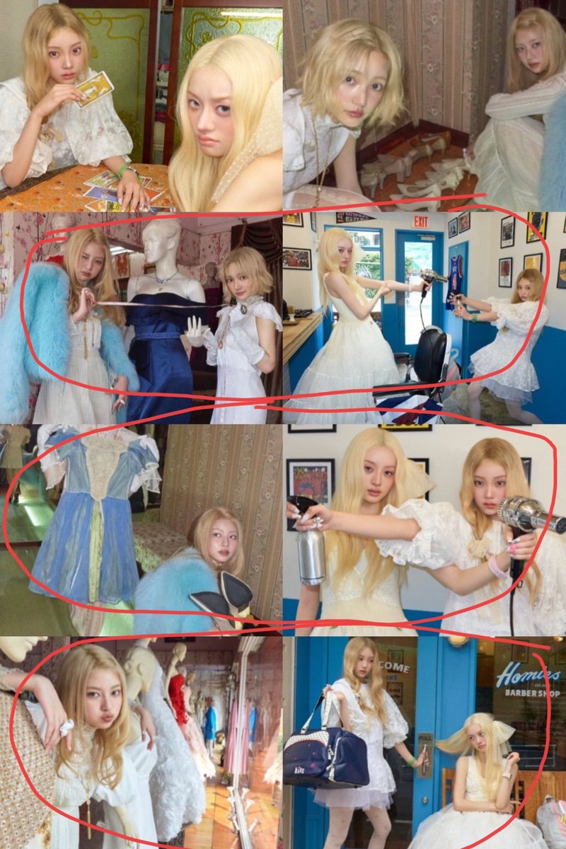 VeratheZ25's tweet photo. @f1re0_ I'm trying to find what similarity is there!?

White dress?
Blond hair? 
Randome pose?
Candid click?

Then mind you, illit did all of these before kiiikiii https://t.co/zobAvXSllG