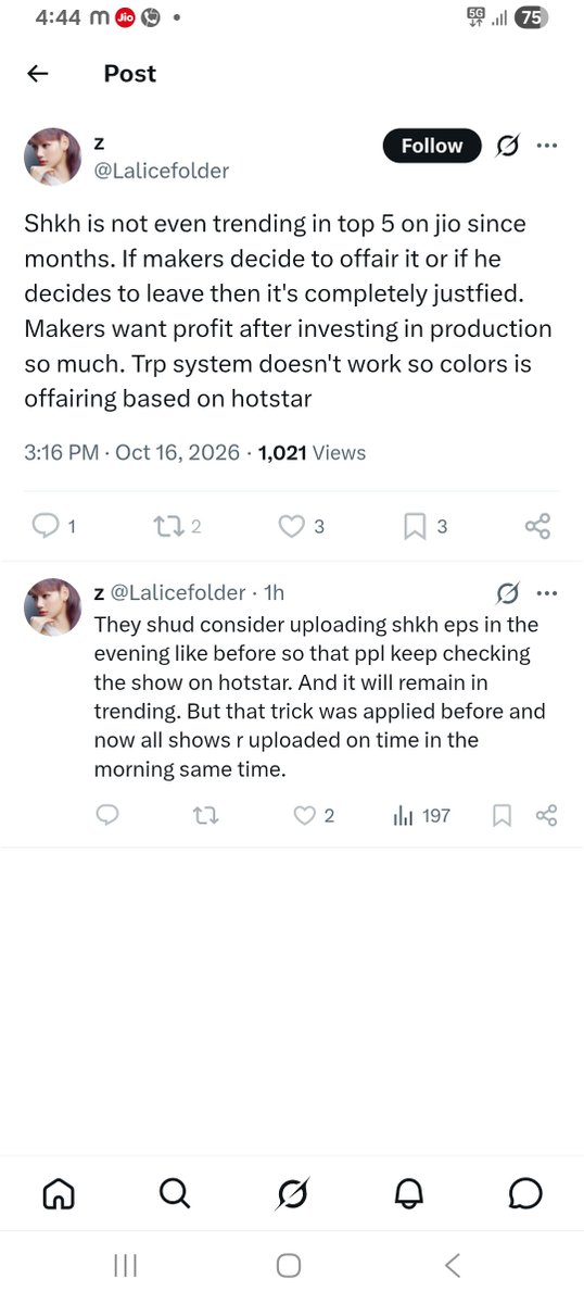 Ag5xem's tweet photo. People are saying that it is about to go off-air, that it hasn't trended in the top five for months. Sister, let me tell you, just last week it was trending at number one, and the episodes were also coming out on time. Right?
 #seherhonekohai https://t.co/QiiC4ZA3nz