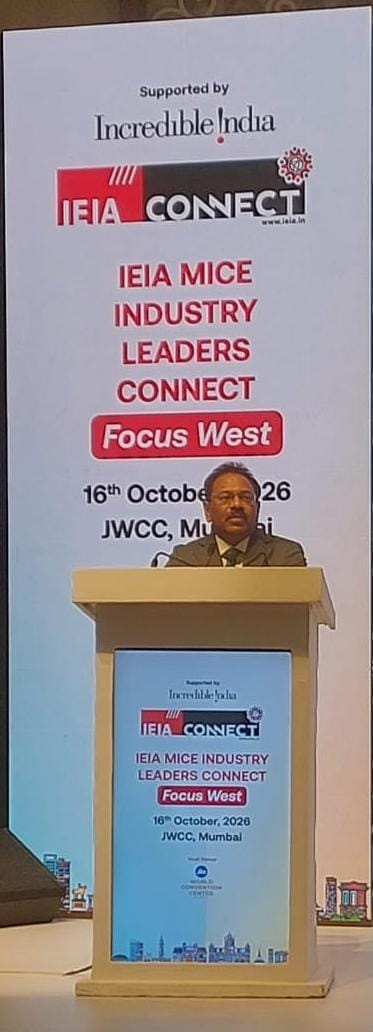 IndiatourismM's tweet photo. IEIA MICE Industry Leaders Connect – Focus West was held on 16 Oct 2026 at Jio World Convention Centre, Mumbai, with support from the Ministry of Tourism, Govt. of India, promoting regional collaboration to position India as a global MICE destination.

#IncredibleIndia #MICEIndia https://t.co/arb5oGQuh0