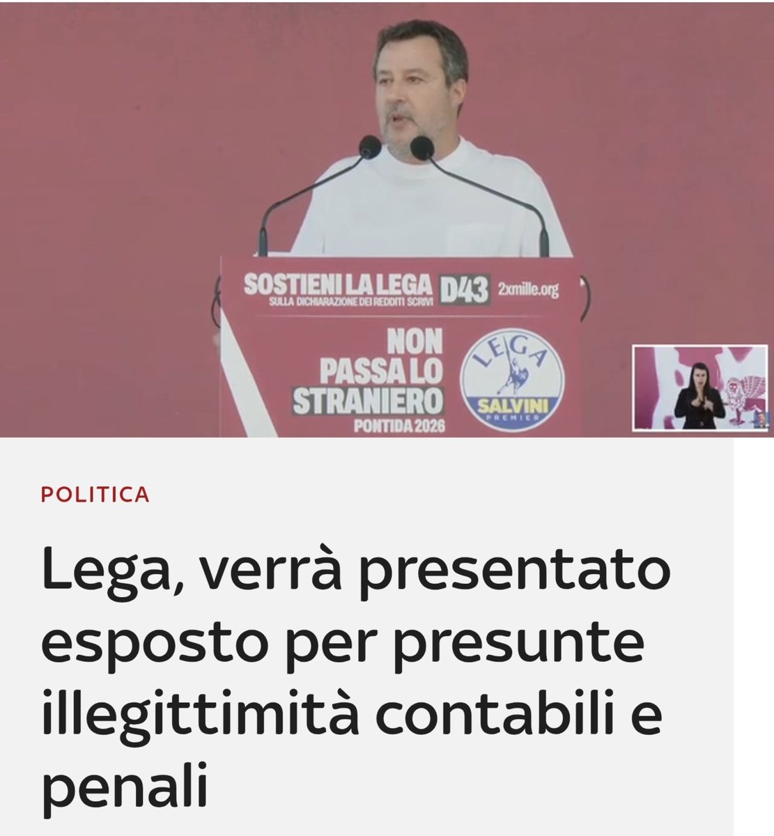 Flexgrimmy_'s tweet photo. SALVINI, IL TRAMONTO DI UN FENOMENO DA BARACCONE.

C’è un momento in cui anche il più arrogante dei venditori di fumo finisce per rimanere senza clienti. 
Per Salvini quel momento sembra arrivato: anni passati a pontificare su tutto, distribuire colpe a destra e a manca, promettere miracoli e atteggiarsi a uomo forte. 
Risultato? Un leader che rischia di non comandare più nemmeno a casa propria.

Ha costruito la sua carriera politica urlando contro il sistema, salvo poi dimostrare che il sistema più difficile da smontare era quello delle sue stesse contraddizioni. 
Ha cavalcato ogni emergenza, trasformato ogni problema in uno slogan e ogni comparsata in una campagna elettorale permanente. 

Ma quando gli slogan si scontrano con la realtà, il consenso non basta più a coprire il vuoto.

E adesso arriva la parte più umiliante: non sono gli avversari a metterlo in difficoltà, ma le crepe dentro casa sua.

Quelli che ieri lo applaudivano oggi fanno i conti con il suo peso politico, mentre la vecchia guardia gli presenta il conto di anni di gestione personalistica.

Il capolavoro di Salvini è aver confuso la Lega con sé stesso, i militanti con una claque e la leadership con il diritto divino di comandare. Ora scopre che un partito non è un giocattolo personale e che chi passa la vita a rottamare gli altri può finire rottamato dai propri.

Il personaggio che distribuiva patenti di italianità, impartiva lezioni a mezzo mondo e prometteva di cambiare tutto oggi deve fare i conti con la domanda più scomoda: quanto vale davvero, politicamente, senza la poltrona e senza il megafono?

Altro che Capitano. È il comandante di una nave che ha passato anni a promettere porti sicuri e ora scopre di aver consumato il carburante per fare propaganda in cerchio. L’equipaggio guarda le scialuppe, i passeggeri cercano l’uscita e lui, fedele al personaggio fino all’ultimo, continua a spiegare che il naufragio è colpa degli altri.

La politica, però, non è un reality e il consenso non è un abbonamento a vita.

E per chi ha costruito un’intera carriera urlando contro i traditori, c’è una lezione amarissima: quando anche i tuoi cominciano a voltarti le spalle, non puoi dare la colpa alla sinistra, ai giudici o ai giornalisti. Devi guardarti allo specchio. Sempre che, dopo tutti questi anni di propaganda, tu riesca ancora a riconoscerti.