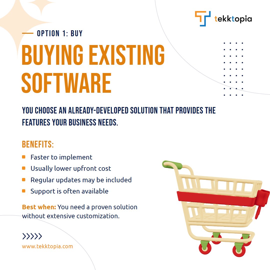 tekktopialtd's tweet photo. Build or buy? 🤔💻

The right tech choice can save your business time, money, and stress. Which works best for you? 🚀

#Tekktopia #BusinessTechnology https://t.co/WfVMRN7mCE