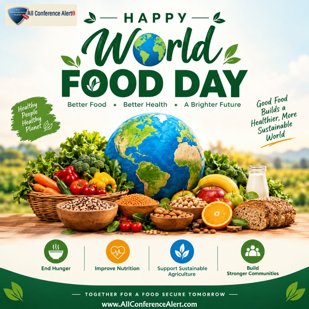 allconfalertt's tweet photo. 🌍🍎 Happy World Food Day! ❤️

Let’s reduce food waste, promote healthy eating, and work together for a hunger-free world! 🌱🤝

#WorldFoodDay #ZeroHunger #FoodForAll  #FoodSecurity #allconferencealert https://t.co/kfxV6AmaLZ