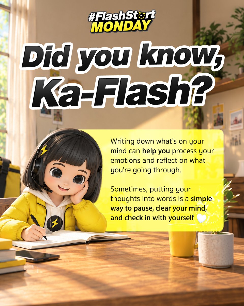 FlashExpressPH's tweet photo. Maraming tumatakbo sa isip mo, Ka-Flash? 💭

If things feel a little overwhelming, try writing down what’s on your mind. It can be a small way to pause, breathe, and sort through your thoughts. ✍️💛

Take your time, Ka-Flash. You don’t have to figure everything out all at once. https://t.co/s9LxJ2RRsI