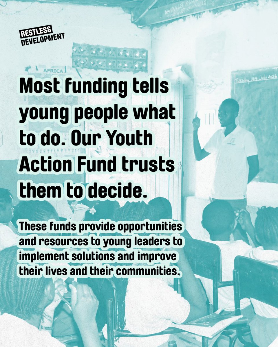 RestlessDev's tweet photo. 🚀 Most funding tells young people what to do. Our Youth Action Fund trusts young leaders to decide, providing direct resources to power youth-driven, community-led solutions.

#YouthActionFund #RestlessDevelopment #Uganda #InclusiveEducation #LiteracyMatters https://t.co/1OFkN92DaM
