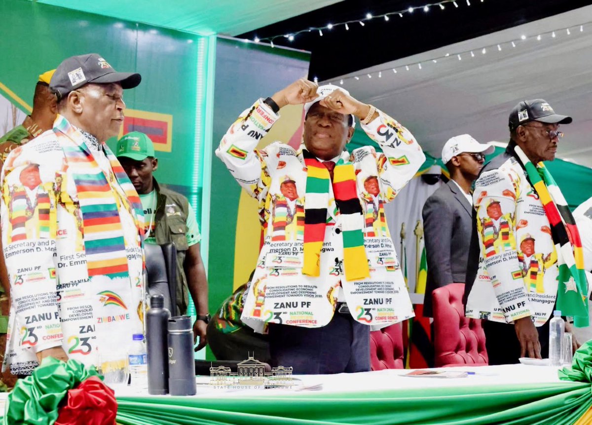 edmnangagwa's tweet photo. From Resolutions to Results: Consolidating Economic Development and Deepening Empowerment Towards Vision 2030.

As we gathered at the 23rd National People’s Conference, I reminded all delegates and progressive Zimbabweans that leadership is a duty to serve. It is the responsibility of each and every one of us to promote, defend, and advance our Party’s ideology, policies, and resolutions.

MuZANU PF hamudi zvemazvake mazvake. Tinofanira kufamba tose, takabatana uye tiine gwara rimwe. There is no room for solo efforts or dividing our focus—neither lagging behind nor running ahead out of step. We move forward together: step by step, brick by brick! 

We stand on the shoulders of giants. We pay a ringing tribute to the brave Chinhoyi 7 who made the ultimate sacrifice for our liberation, alongside our founding Executive President, Cde R.G. Mugabe, and the many heroes of Mashonaland West. Through their sacrifice, we fulfilled the sacred mission of retaking our land and re-uniting it with its true owners.

Today, the unity within our Party and the peace across our nation validate our leadership. Our targeted policies and programmes are bear visible fruit, continuously improving the quality of life and livelihoods for ordinary citizens.

To ensure we all march to the same rhythm of development, the Chitepo School of Ideology is open to all—including the private sector, which can request tailor-made training programmes to help align our national vision.

Let us remain united, focused, and disciplined as we consolidate our economic gains and deepen empowerment, leaving no one and no place behind!