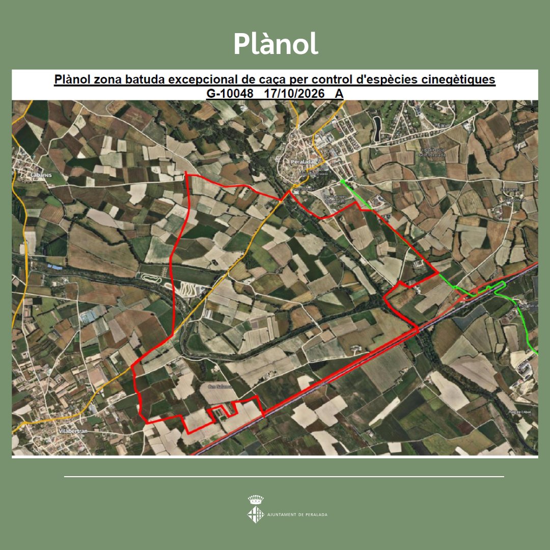 ajperalada's tweet photo. Aquest dissabte 17 d’octubre batuda de caça 🐗 
Recorda❗
⚠️ Accés restringit als camins afectats per la zona.
🚫 Absteniu-vos d'accedir-hi. https://t.co/kL45eLrDCQ