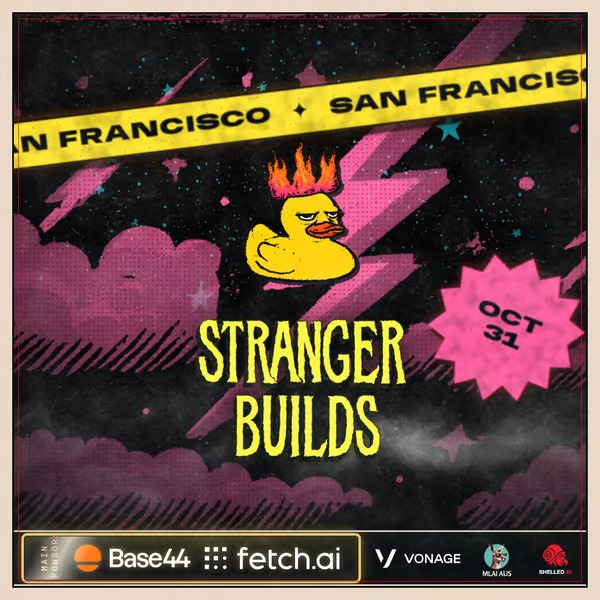 nerdconf_ar's tweet photo. 🎃 YOUR HALLOWEEN PLANS JUST GOT BETTER.

STRANGER BUILDS is here! 👻

We kick off Oct 31 in San Francisco and Melbourne  🇦🇺  🇺🇲 

One day to build together.
Seven days online to ship & find your first users.

Bring that idea your friends said was too weird 🤓
https://t.co/nwudrwWzlI 

Big love to our sponsors @Base44 , @Fetch_ai , @Vonage , @ASILab for helping bring this monster to life 🖤

🦘 Shoutout to @mlaiaus, our partners in mad science, for co-organizing Stranger Builds Melbourne with us!