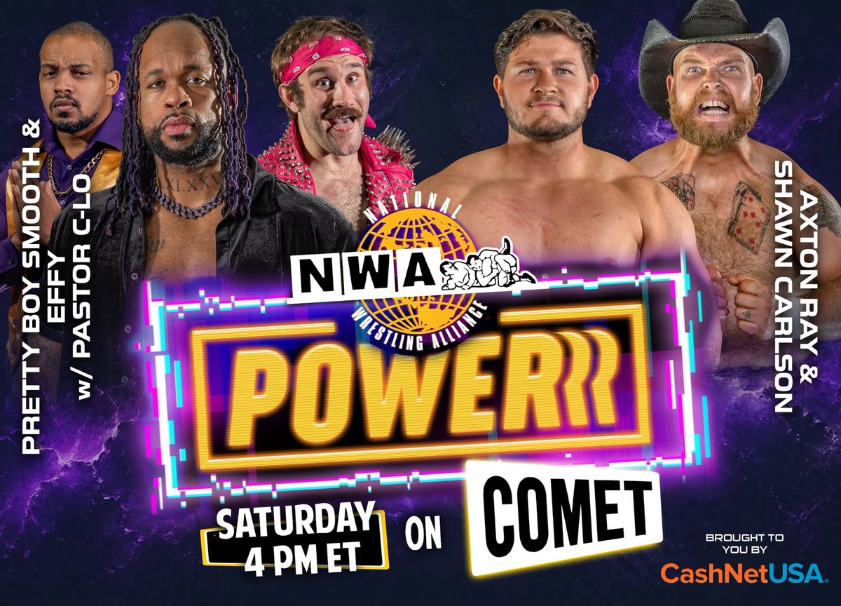nwa's tweet photo. Opposites attract — but can they succeed?  @EffyLives and “The Urban Playboy” @PrettyBoySmooth with @ThePastorCLo face @AxtonRay96 and Shawn Carlson on Saturday’s all-new 𝙉𝙒𝘼 𝙋𝙊𝙒𝙀𝙍𝙍𝙍!

Watch 𝙉𝙒𝘼 𝙋𝙊𝙒𝙀𝙍𝙍𝙍 on @WatchComet, FREE every Saturday at 4PM & Midnight (3PM & 11PM CT).