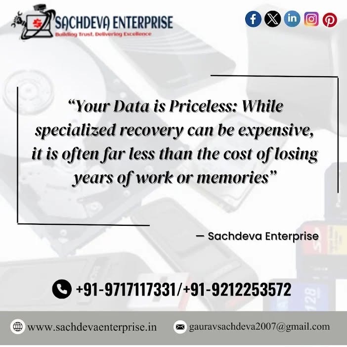 SachdevaEnterpr's tweet photo. 💾 Your Data Is Priceless!

📞 Contact Us: +91-9717117331 | +91-9212253572

🌐 Website: https://t.co/UUMdOFusG0 📧 Email: gauravsachdeva2007@gmail.com

#SachdevaEnterprise #DataRecovery #HardDriveRecovery #DataProtection #DataSecurity #LostDataRecovery #HardDiskRecovery https://t.co/bIeGmaXCQb