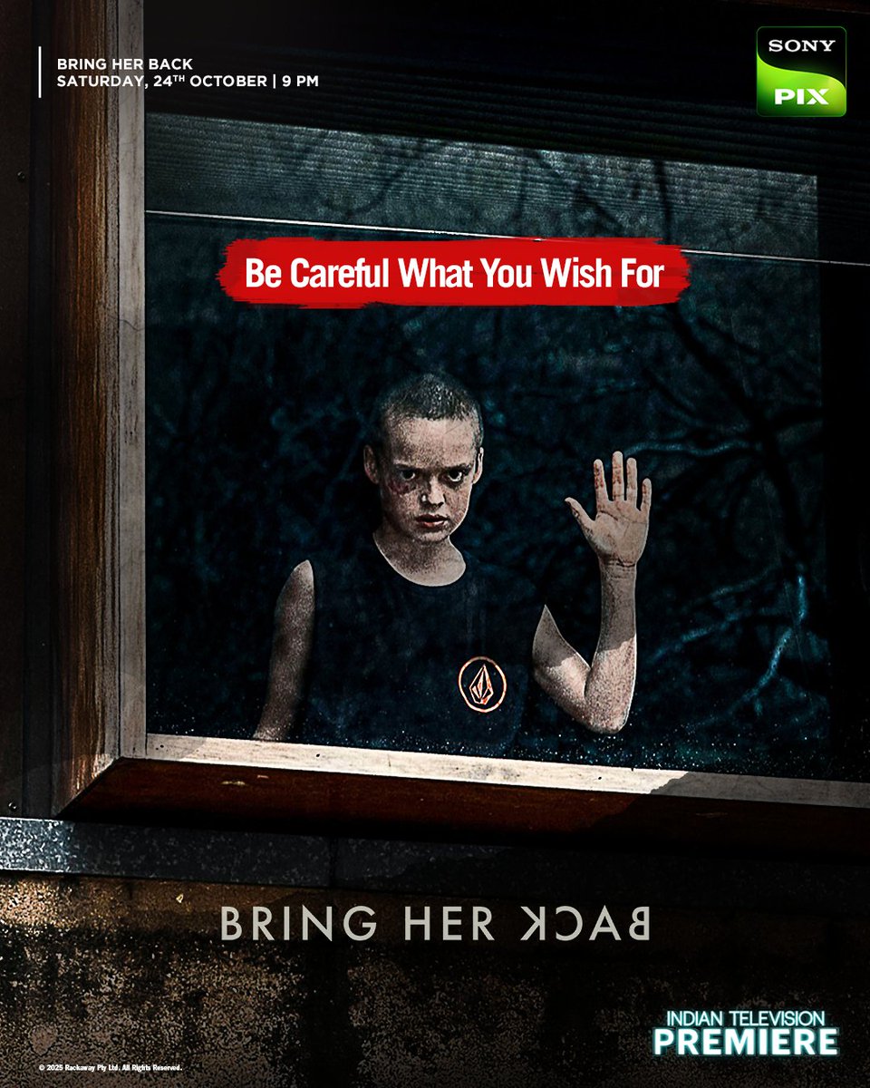 SonyPIX's tweet photo. She’s coming back. And you are so not ready for this.

Catch the Indian Television Premiere of ‘Bring Her Back’ on 24th October at 9 PM, with a repeat on 25th October at 1 PM, only on #SonyPIX
 
#Bringherback #StayAmazed https://t.co/1eZlGzsCxp